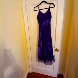 Y2K retro neon purple maxi dress